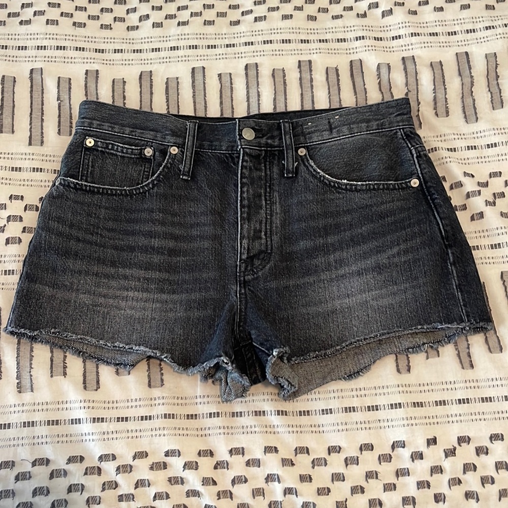 Madewell black denim shorts